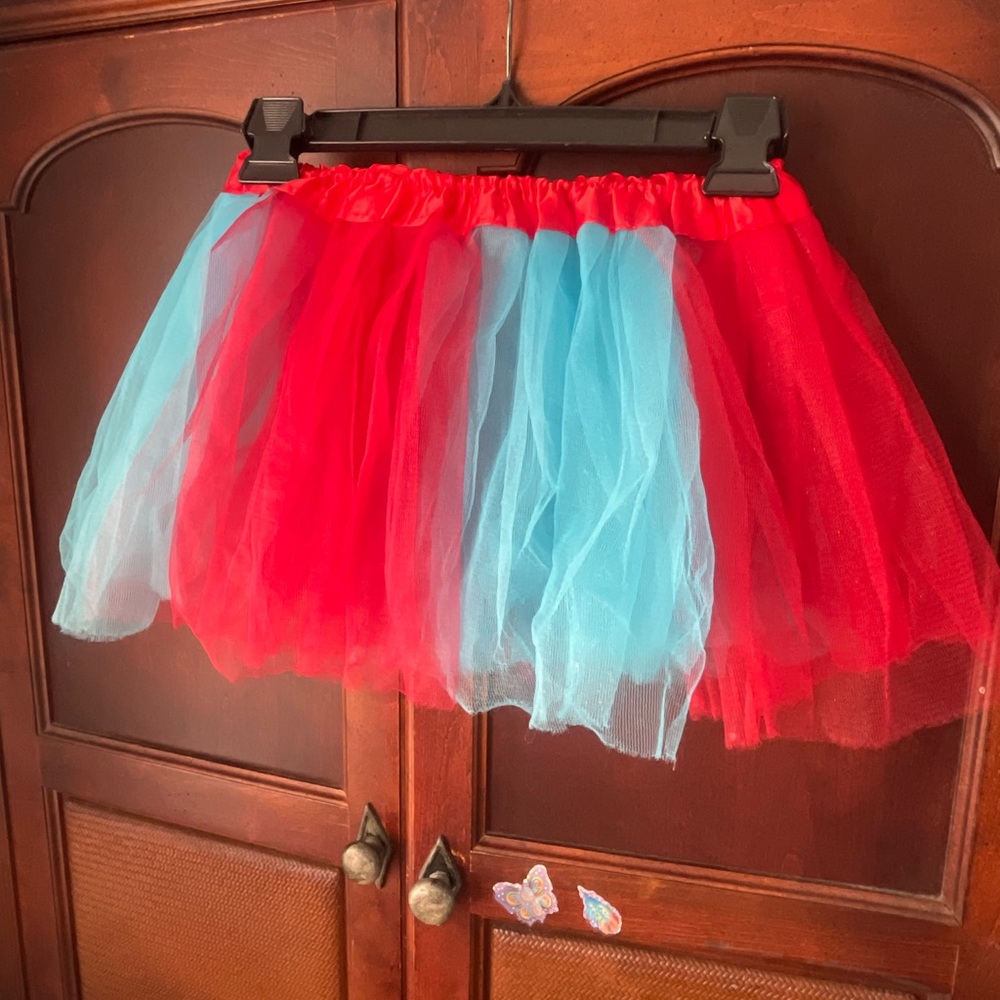 Red with Blue 4T Tutu with Stretch Waistband Dr. Seuss Dress Up Costume Skirt